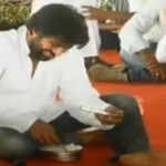 Pic Talk: Pawan Kalyan eats food brought by farmers