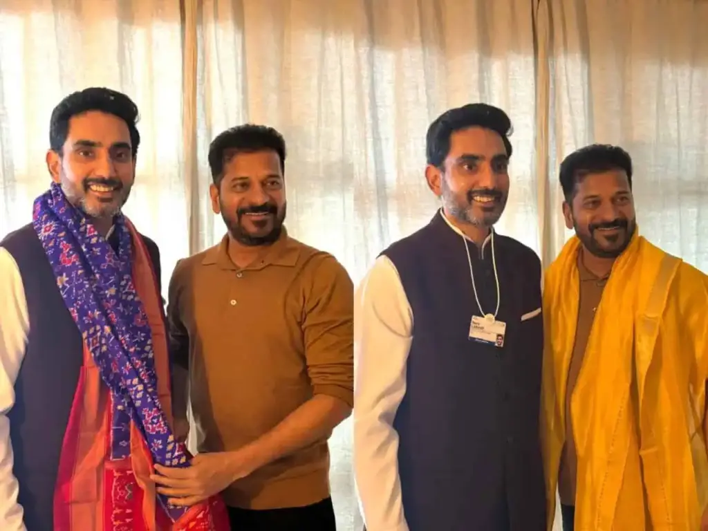 Nara Lokesh Meets Telangana CM Revanth Reddy at Davos