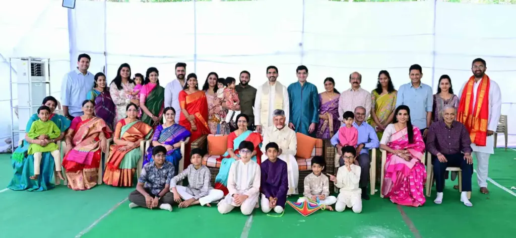 Nara Family Reunites for Grand Sankranti Celebrations at Naravaripalle
