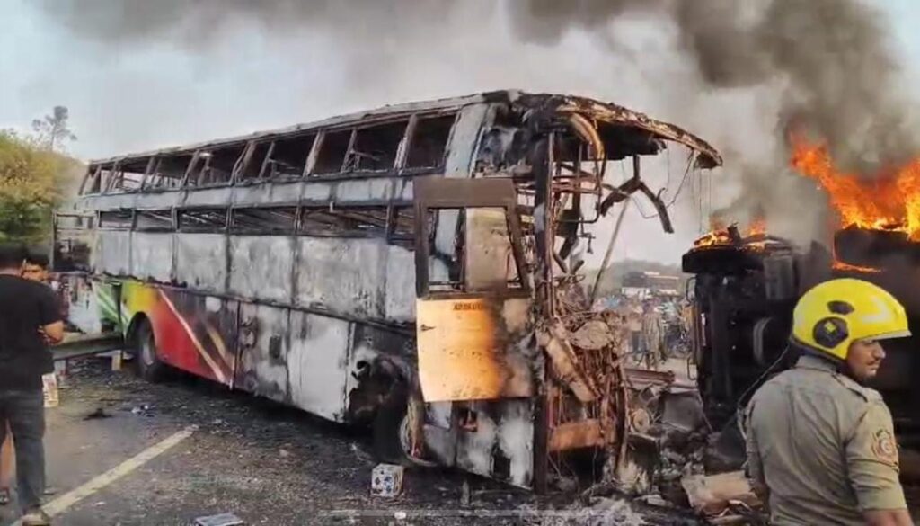 14 Killed in Markapuram Bus Fire Accident