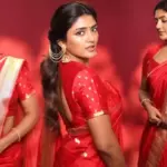 Eesha Rebba Stuns in Elegant Red Saree Look