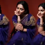 Kayadu Lohar Shines in Elegant Peacock Blue Saree