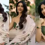 Nabha Natesh Stuns in Elegant Green Saree Look